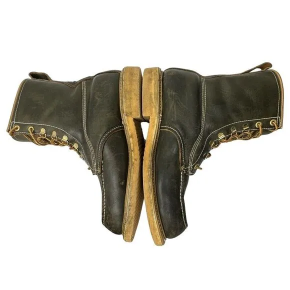 HY-TEST VINTAGE Leather Lace Up Boots Size 8 E