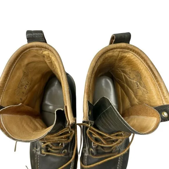 HY-TEST VINTAGE Leather Lace Up Boots Size 8 E