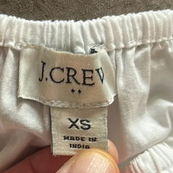 J. Crew Cotton-blend Poplin Raglan Tiered White Dress Women XS NWT.          R