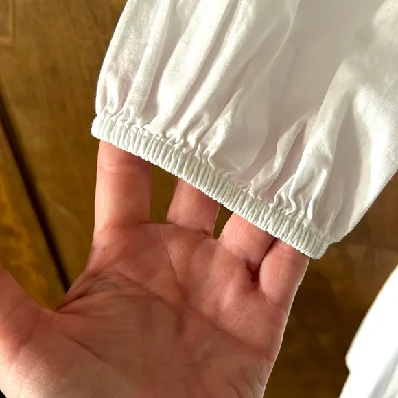 J. Crew Cotton-blend Poplin Raglan Tiered White Dress Women XS NWT.          R