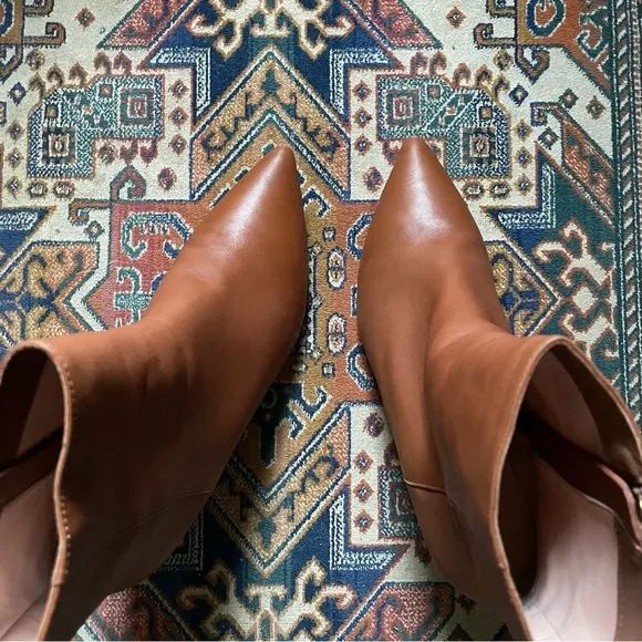 J. Crew Pointed-toe Sadie boots in leather in Warm Sepia
