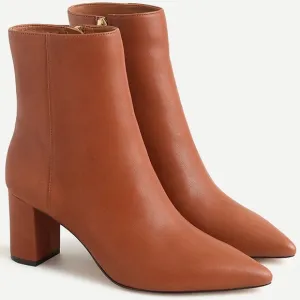 J. Crew Pointed-toe Sadie boots in leather in Warm Sepia