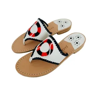 Jack Roger Sandals Flip Flops Thongs Sailing Beach Cruise Red White Blue New 11