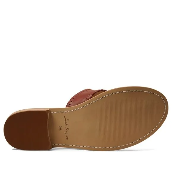 JACK ROGERS PALM BEACH SANDAL FOR WOMEN - SLIP ON STYLE, LEATHER LINING AND