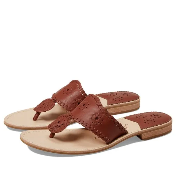 JACK ROGERS PALM BEACH SANDAL FOR WOMEN - SLIP ON STYLE, LEATHER LINING AND