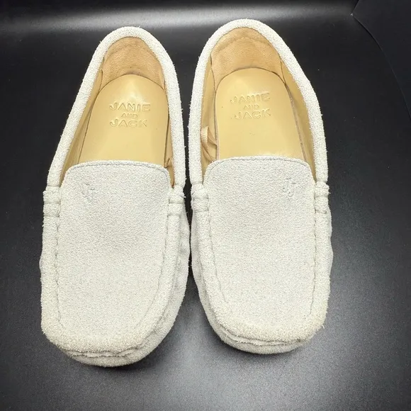 Janie and Jack Suede Driving Shoes 9T Light Gray NNT