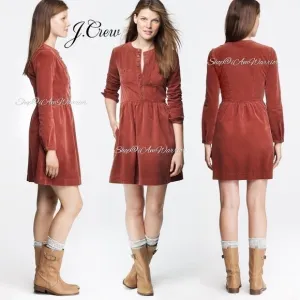 J.Crew NWT fine whale corduroy long sleeve shirt dress {FIRM} *shop@iamwarrior