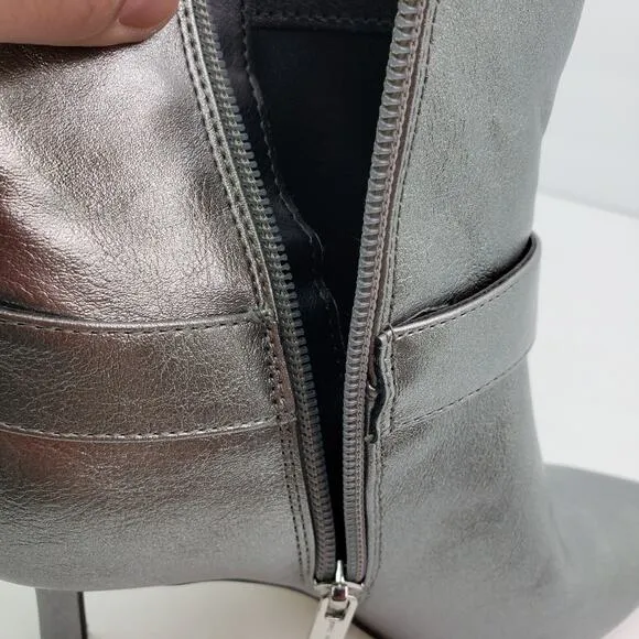 Jessica Simpson Darnina Womens Size 6 Silver Fashion 3&quot; Bootie Heels Shoes