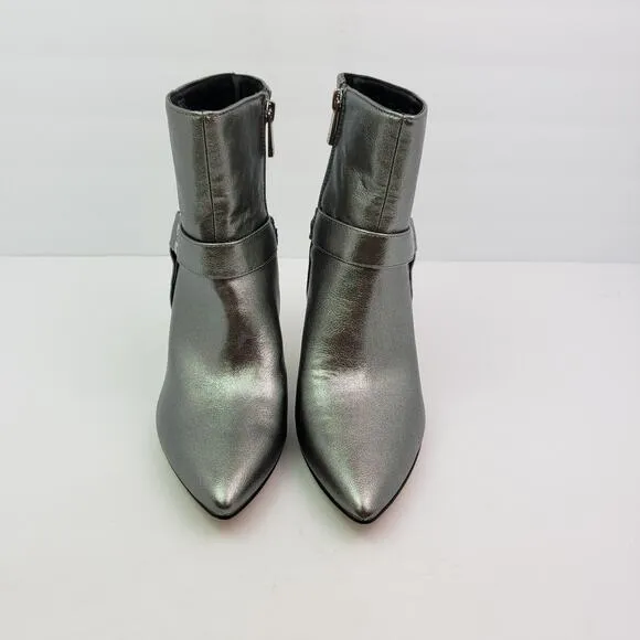 Jessica Simpson Darnina Womens Size 6 Silver Fashion 3&quot; Bootie Heels Shoes