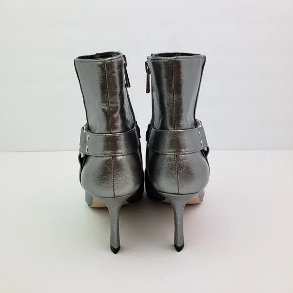 Jessica Simpson Darnina Womens Size 6 Silver Fashion 3&quot; Bootie Heels Shoes