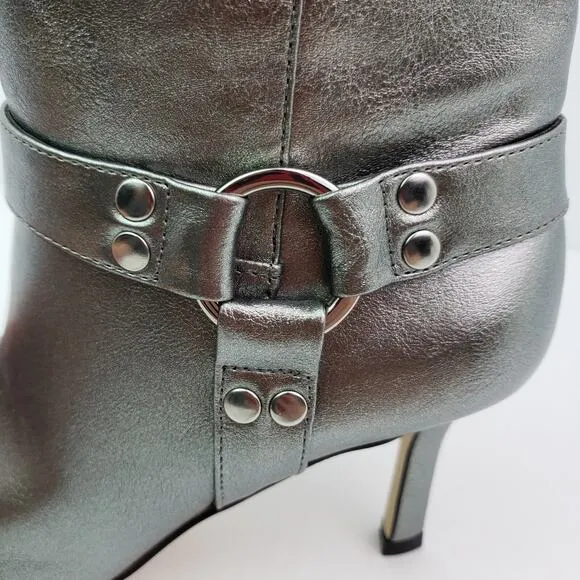 Jessica Simpson Darnina Womens Size 6 Silver Fashion 3&quot; Bootie Heels Shoes