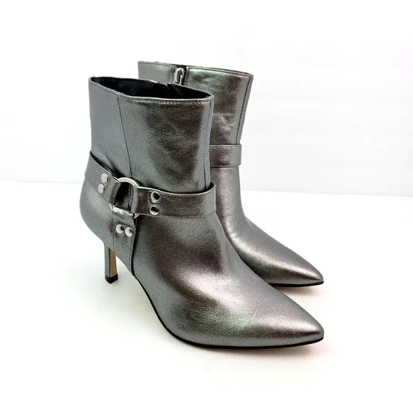 Jessica Simpson Darnina Womens Size 6 Silver Fashion 3&quot; Bootie Heels Shoes