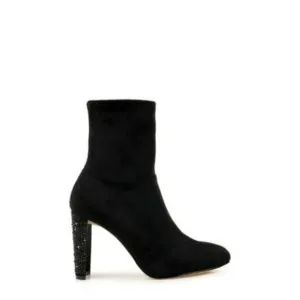 JEWEL BADLGLEY MISCHKA SUEDE LEATHER SPARKLE HEEL TALL ANKLE BOOTS NIB