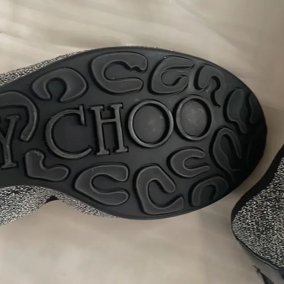 Jimmy Choo Metallic Black Winnie Cap Toe Scrunch Ballet Flats 35.5 US 5.5