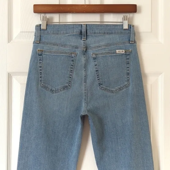 Joe's Jeans Classic Light Wash High Waisted Cropped Raw Hem Boot Cut Jeans 27