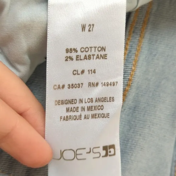 Joe's Jeans Classic Light Wash High Waisted Cropped Raw Hem Boot Cut Jeans 27