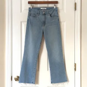 Joe's Jeans Classic Light Wash High Waisted Cropped Raw Hem Boot Cut Jeans 27