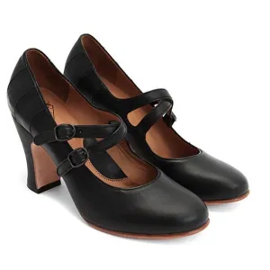John Fluevog Black Leather Holly Mary Jane Shoes Sz. 7