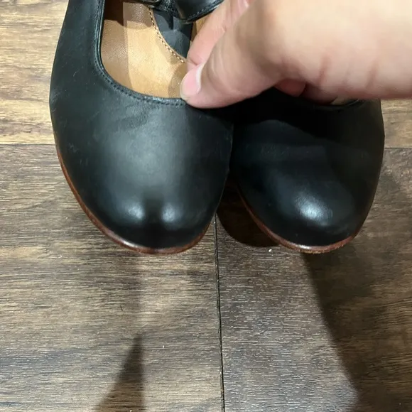 John Fluevog Black Leather Holly Mary Jane Shoes Sz. 7