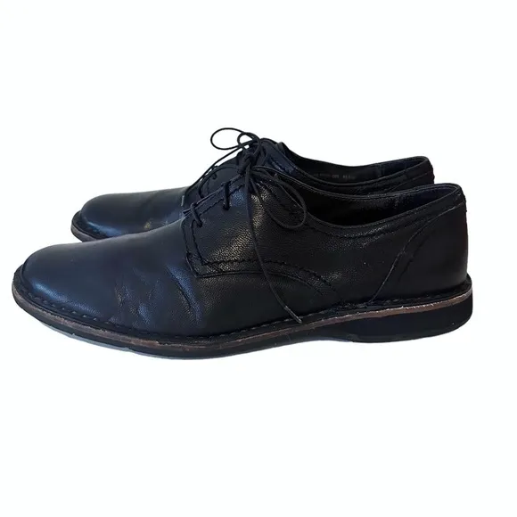 John Varvatos Black Leather Oxford Shoes