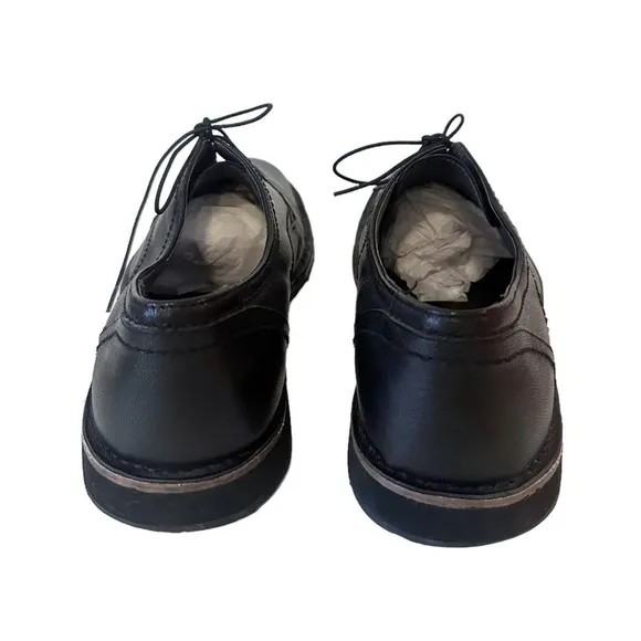 John Varvatos Black Leather Oxford Shoes