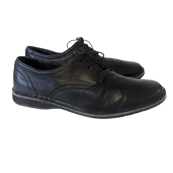 John Varvatos Black Leather Oxford Shoes