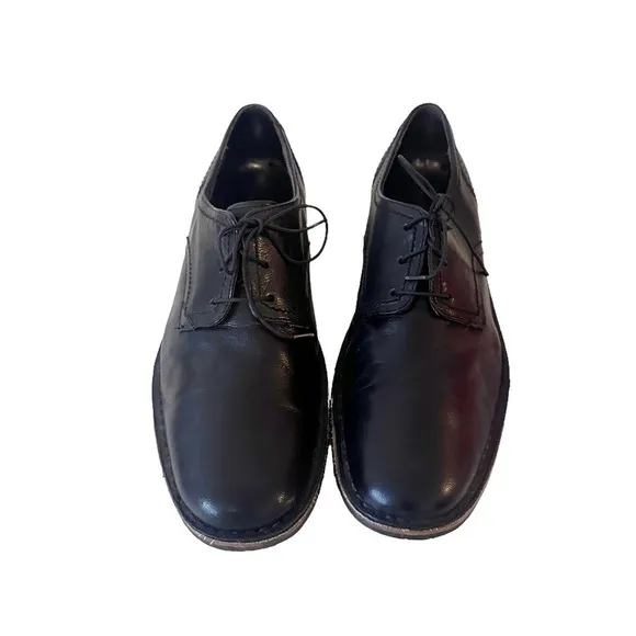 John Varvatos Black Leather Oxford Shoes