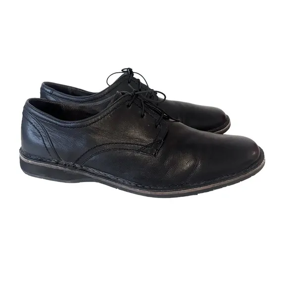 John Varvatos Black Leather Oxford Shoes