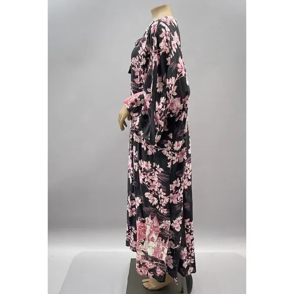 Johnny Was Dress Women XL House On The Hill Kaftan Floral Print Beach NWT READ