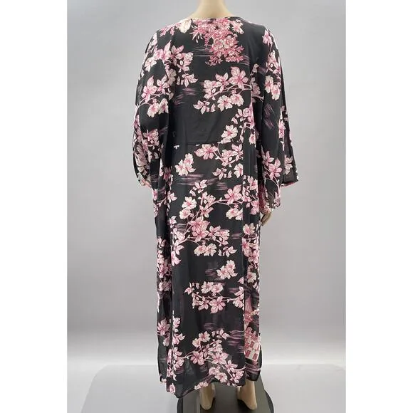 Johnny Was Dress Women XL House On The Hill Kaftan Floral Print Beach NWT READ