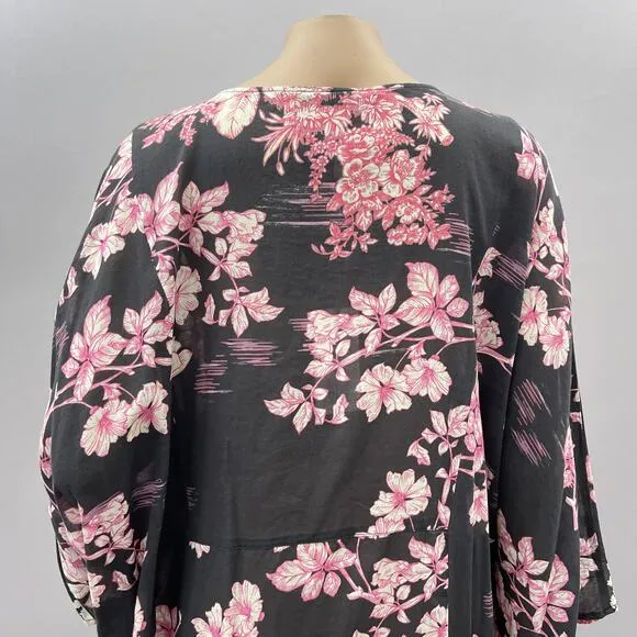 Johnny Was Dress Women XL House On The Hill Kaftan Floral Print Beach NWT READ