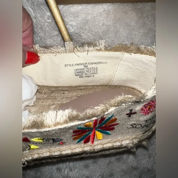 JOHNNY WAS Parker Espadrilles Embroidered Multi-Color Slip on Shoes 8 NIB $248