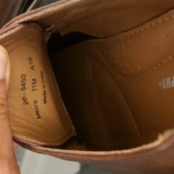 Johnston &amp; Murphy Made In Italy Beautiful Brown Leather Men's Shoe 11