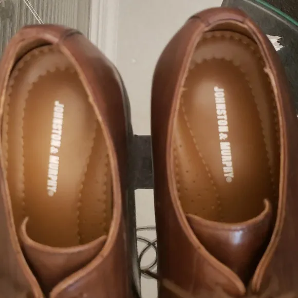Johnston &amp; Murphy Made In Italy Beautiful Brown Leather Men's Shoe 11