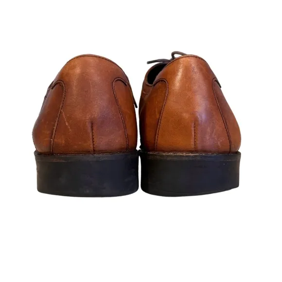 Johnston &amp; Murphy Mens Larsey Brown Leather Cap Toe Shoes Sz 10.5M​​