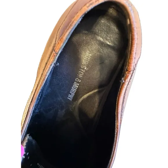 Johnston &amp; Murphy Mens Larsey Brown Leather Cap Toe Shoes Sz 10.5M​​