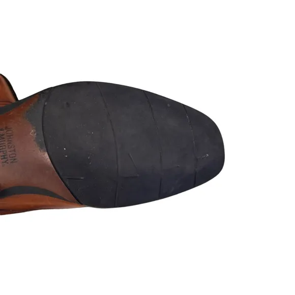 Johnston &amp; Murphy Mens Larsey Brown Leather Cap Toe Shoes Sz 10.5M​​