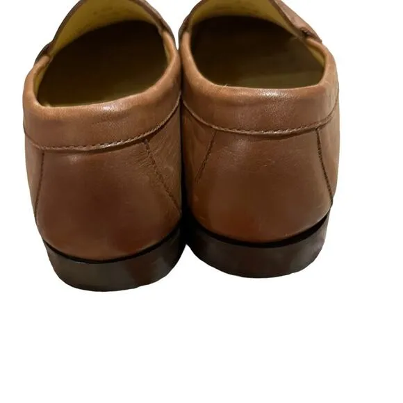 Johnston&amp; Murphy  shoes Mens 9.5 Sheepskin Brown Leather Penny Loafer Style