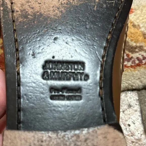 Johnston&amp; Murphy  shoes Mens 9.5 Sheepskin Brown Leather Penny Loafer Style