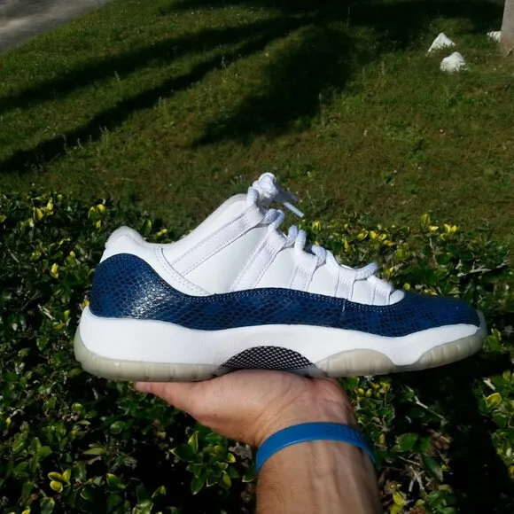 Jordan 11 Low Shoes Sneakers Boys 7Y Snakeskin Pattern Retro OF 90's