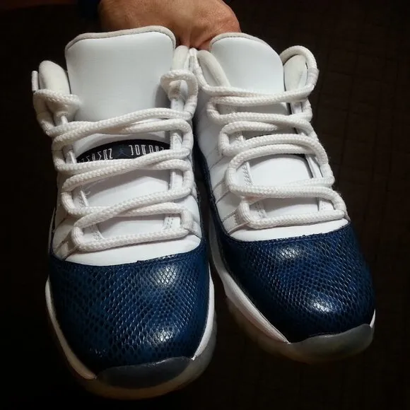 Jordan 11 Low Shoes Sneakers Boys 7Y Snakeskin Pattern Retro OF 90's
