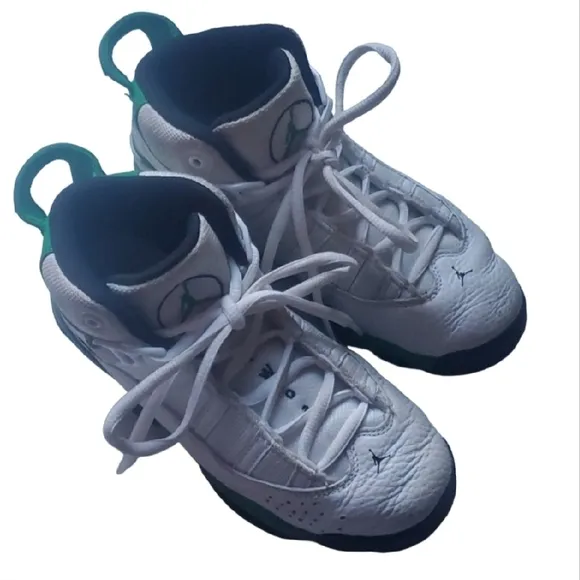 Jordan 6 Rings Youth White/Lucky Green/Black-Size 1