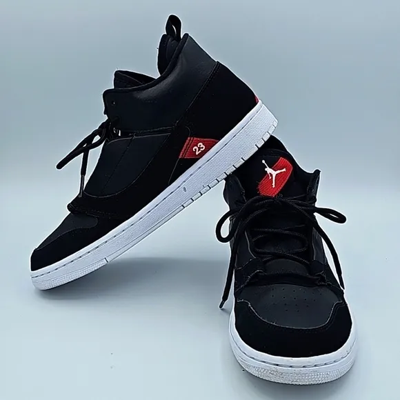 Jordan Fadeaway Black/Gym Red/White Youth Sneakers Shoes Size 6.5Y