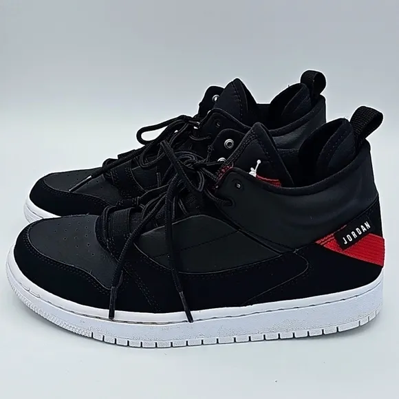 Jordan Fadeaway Black/Gym Red/White Youth Sneakers Shoes Size 6.5Y
