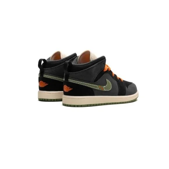 Jordan KidsAir Jordan 1 Mid SE Craft PS &quot;Anthracite Light Olive&quot; sneakers