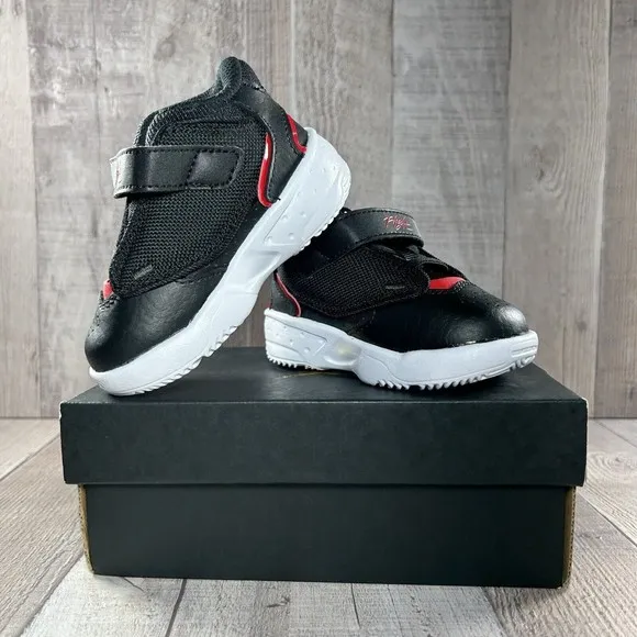 Jordan Max Aura 4 (TD) Baby's Sneaker Black UniversityRed-White Sz 5C DQ8402-006