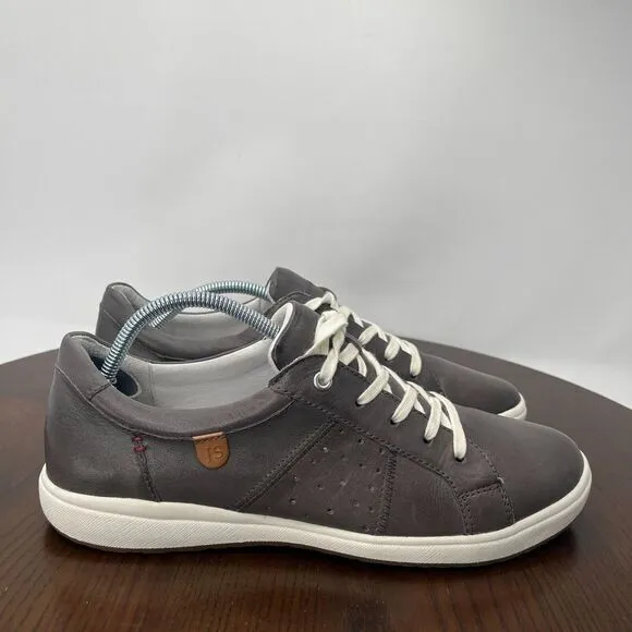 Josef Seibel Caren 01 Shoes‎ Women's 40 / 9 Gray Leather Lace Up Sneakers 67701