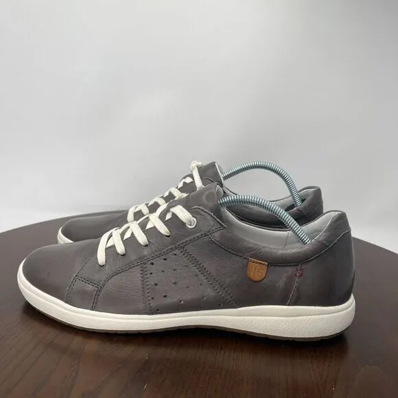Josef Seibel Caren 01 Shoes‎ Women's 40 / 9 Gray Leather Lace Up Sneakers 67701