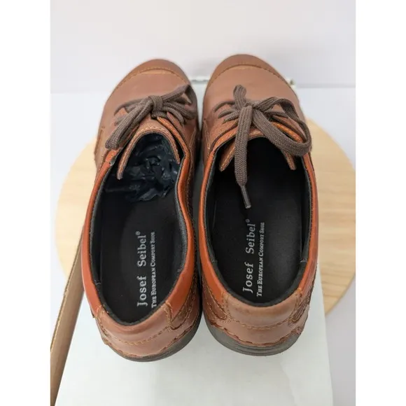 Josef Seibel Fergey 20 Sneakers Leather Brown Shoes Womens US 6-6.5 EU 37 New