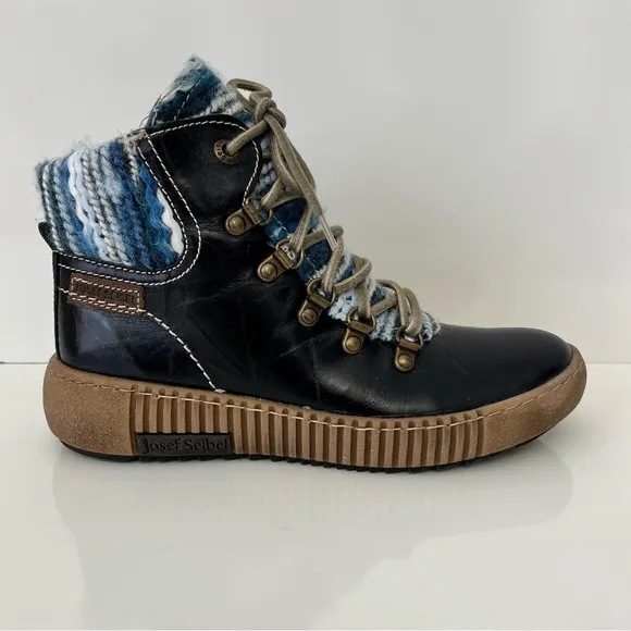 JOSEF SEIBEL Maren 06 Lace Up Boots in New Ocean Leather NEW